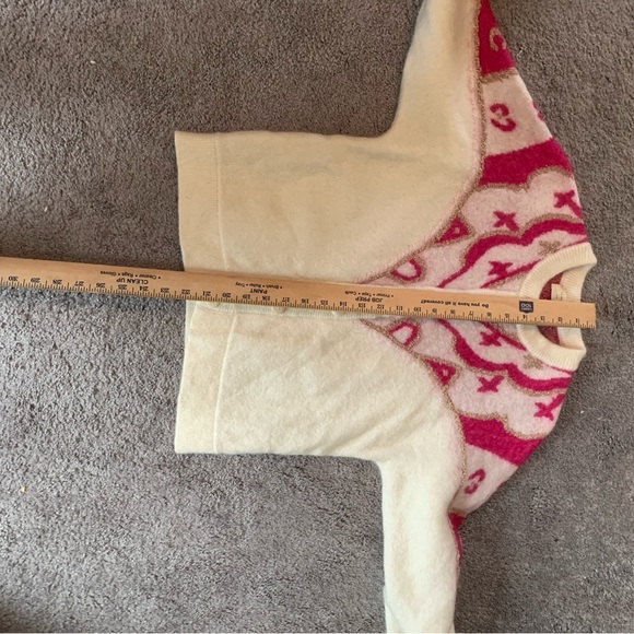 New Sezane Saint Fiacre sweater full button fair isle regency mohair wool - Picture 9 of 11